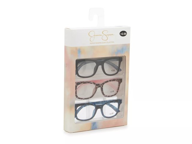Jessica Simpson Square Tortoise Reading Glasses 2.0 3 Pack Free Shipping DSW