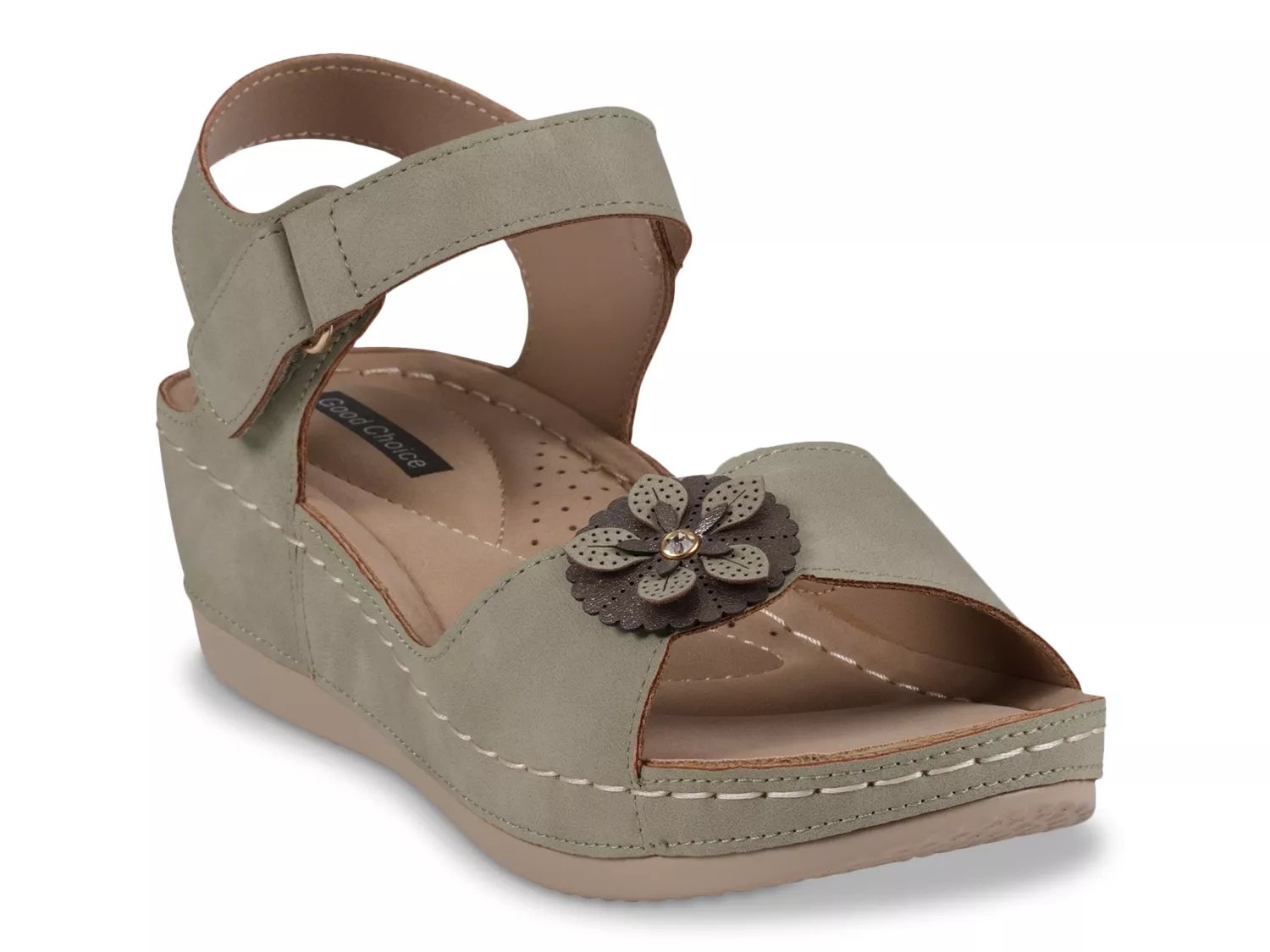 Good Choice Maxwell Wedge Sandal | Women's | Sage Green | Size 8 | Sandals | Ankle Strap