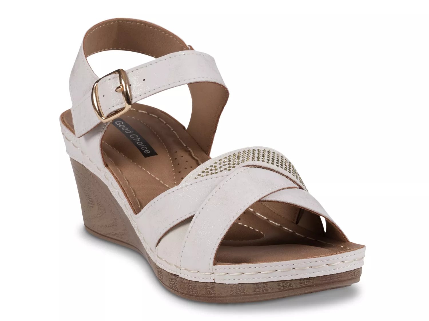 Good Choice Monaco Wedge Sandal | Women's | Off White | Size 9.5 | Sandals | Ankle Strap