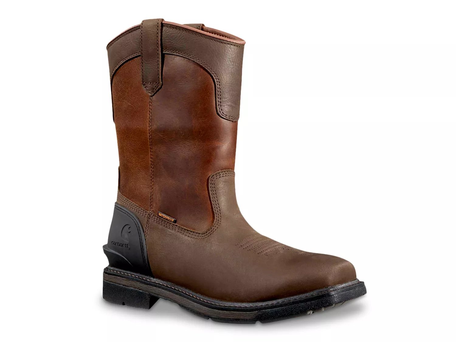 Carhartt Wide Width Montana 11 Waterproof Steel Toe Work Boot | Men's | Dark Brown/Red | Size 7 | Boots