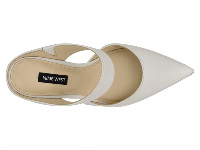 Nine west white mules best sale