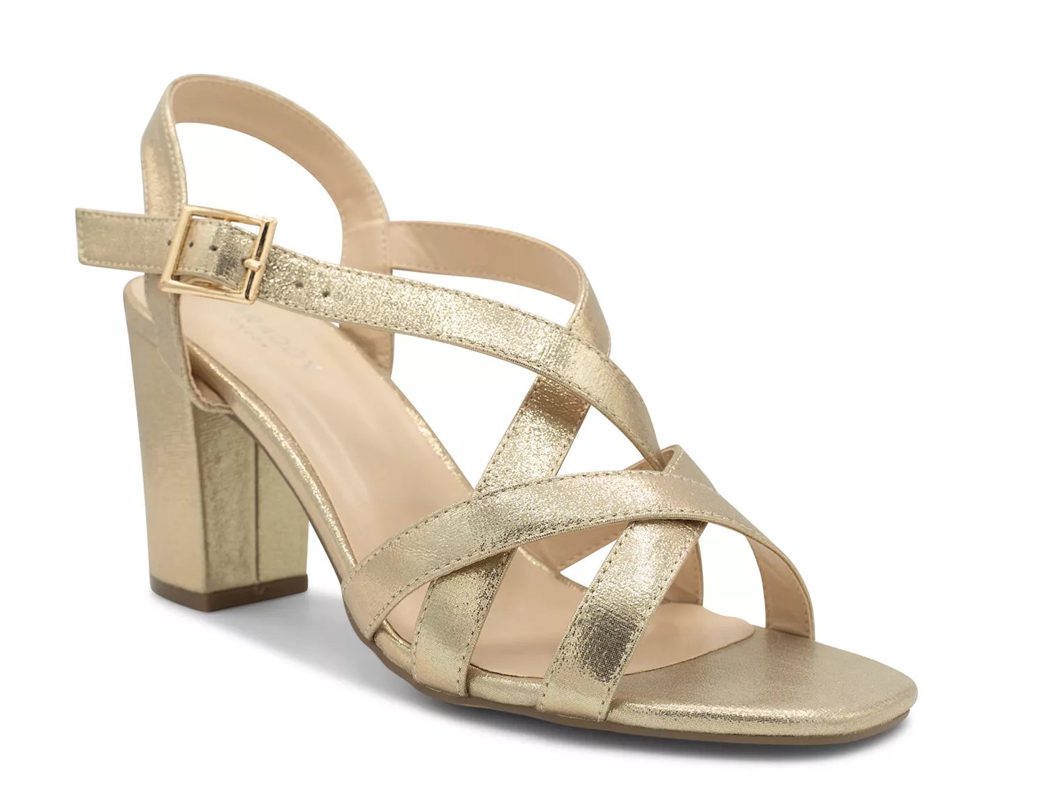 Paradox London Hilde Sandal | Women's | Champagne | Size 6.5 | Heels | Sandals | Ankle Strap