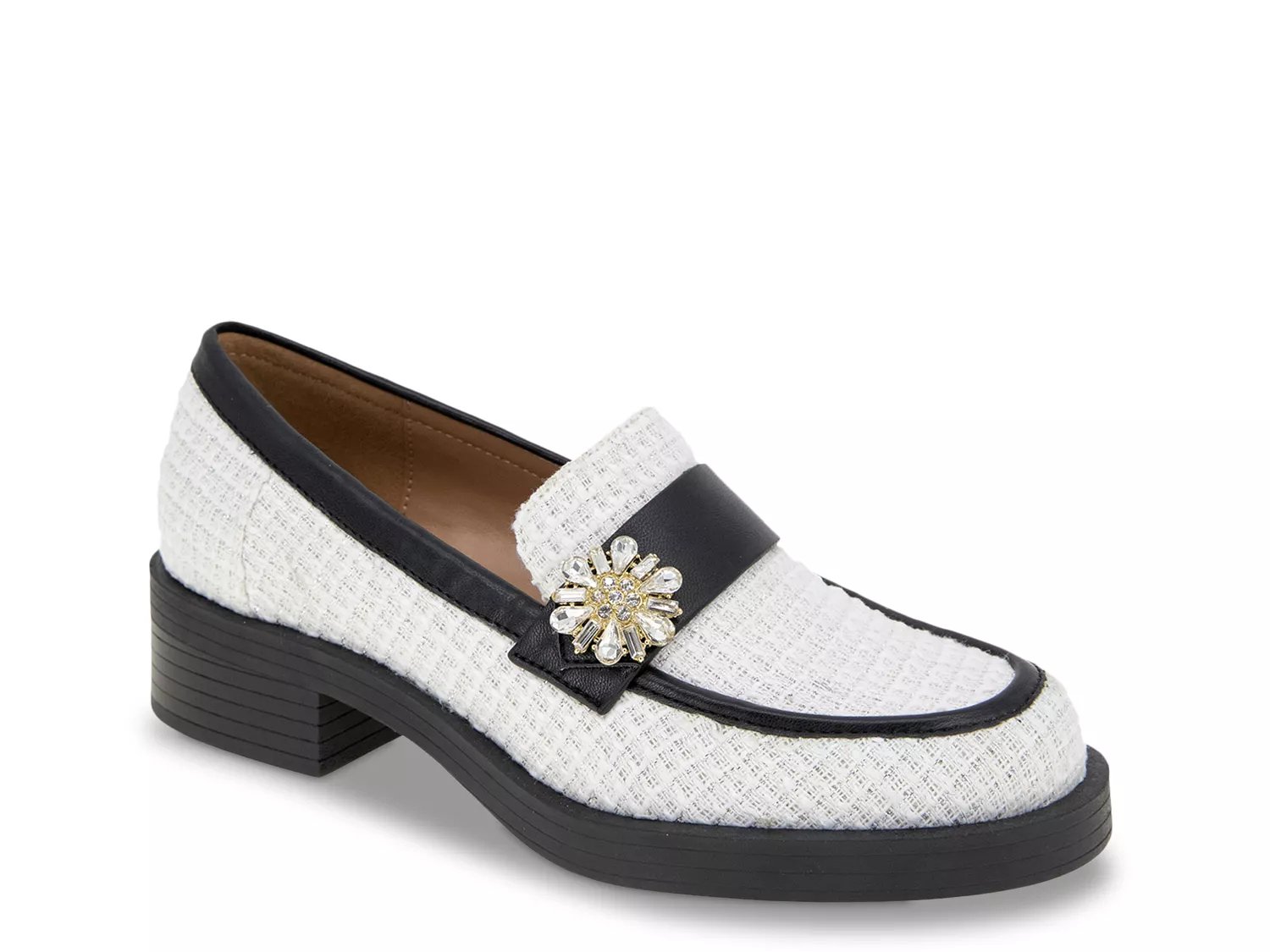 BCBGeneration Colin Loafer | Women's | White Textile | Size 5 | Loafers | Block | Platform