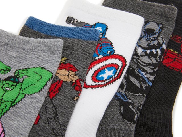 Marvel Marvel Kids' Crew Socks - 5 Pack - Free Shipping | DSW