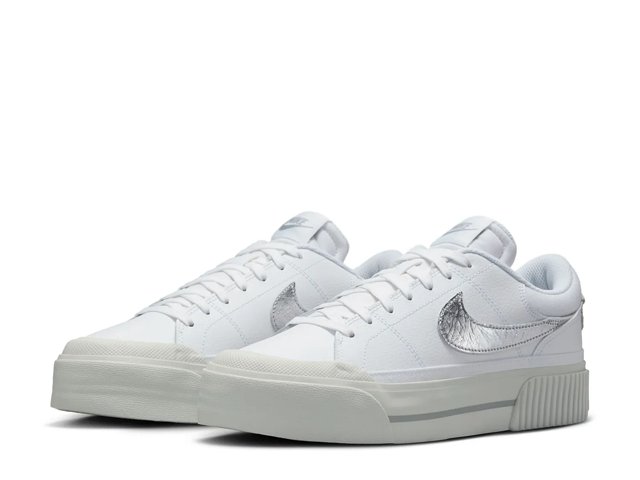 NIKE★WMNS COURT LEGACY★WHITE/LLIC SILVER Nike Court Legacy Lift Sneaker - Women's - Free Shipping | DSW