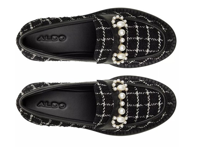 【追跡あり!】ALDO Dinara パールの装飾付きローファー ツイード Aldo Dinara Loafer - Free Shipping | DSW