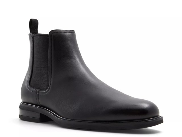 Aldo black leather chelsea boots top