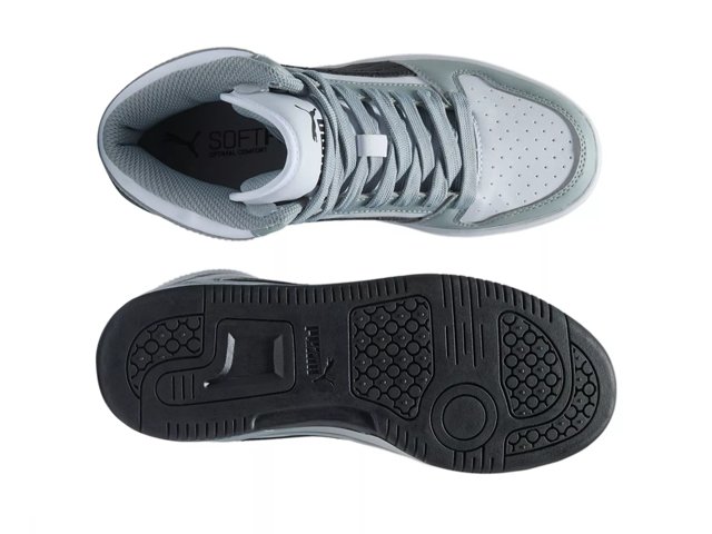 Puma Kids Rebound Layup Synthetic Leather Hook and Loop