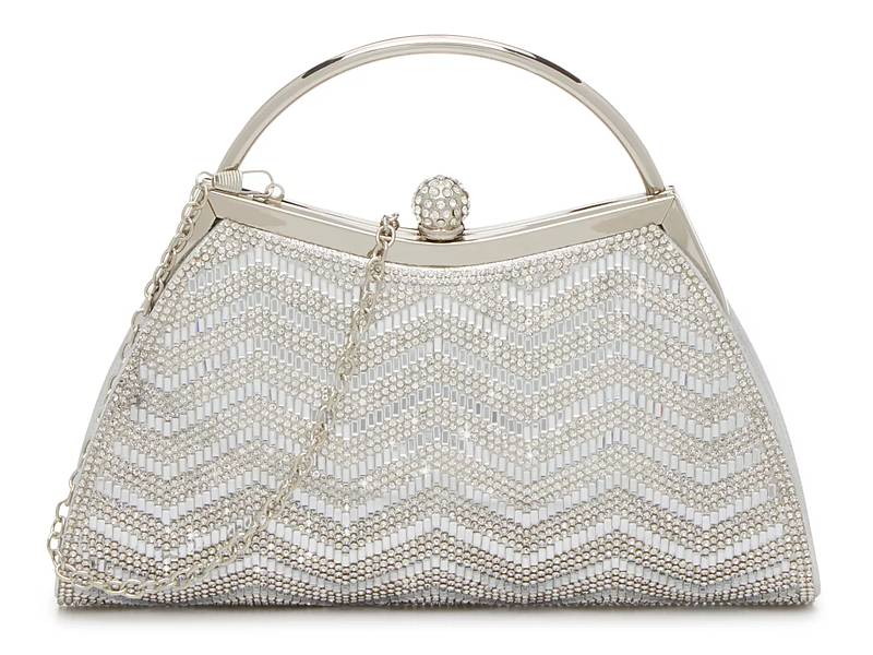 Dsw silver fashion clutch