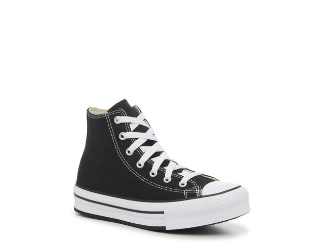 Converse Kids Chuck Taylor All Star Lift Platform High Top Shoes in Black White Size 11