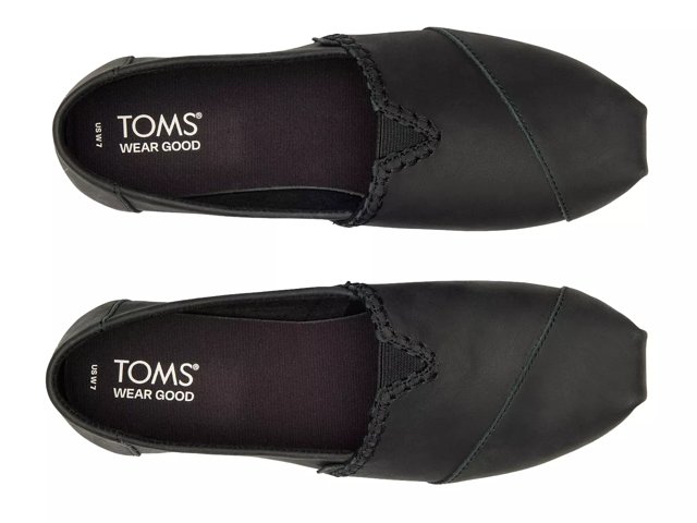 TOMS Women s Leather Alpargata Slip On Loafers