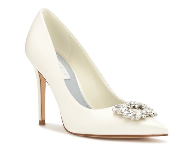 Nine west henra flared heel pump shop