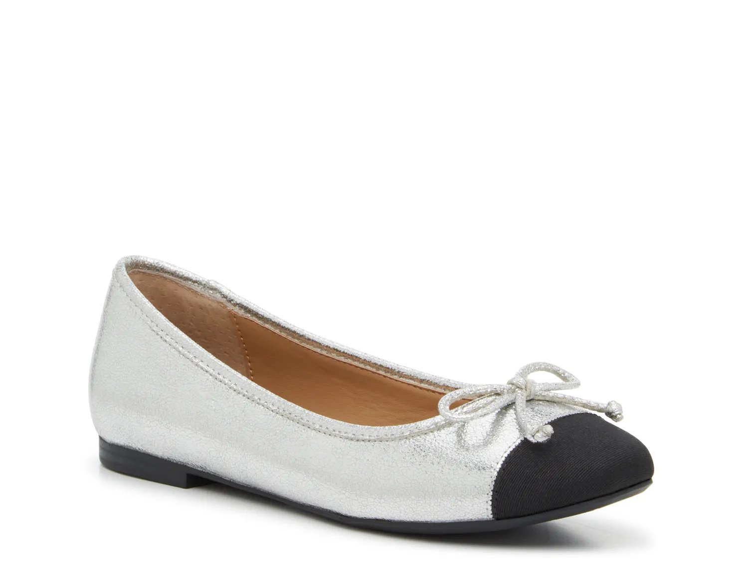 Kelly & Katie Sasha Ballet Flat | Women's | Silver/Black | Size 8 | Flats