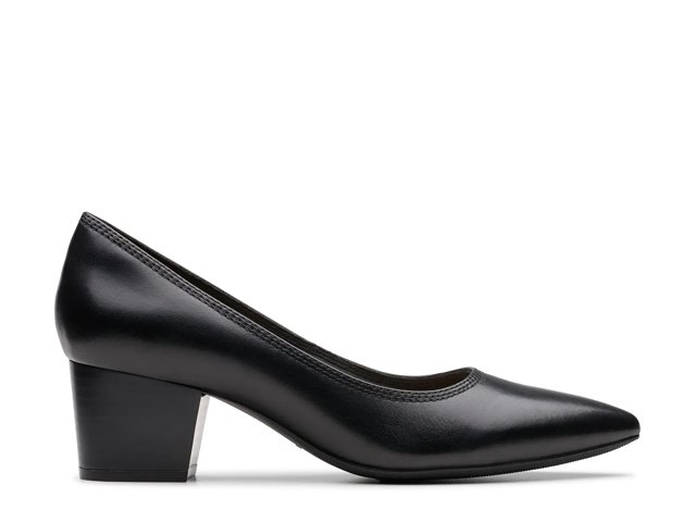 Clarks Ellanie Hope Pump Women s Black Leather Size 8 Pumps