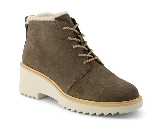 TOMS Women s Maude Lace Up Suede Wedge Ankle Booties