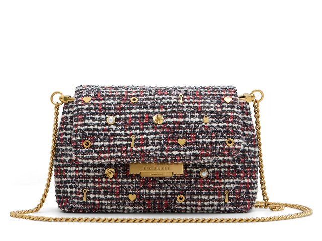Ted Baker- ESIA- Webbing Saddle Crossbody Leather Bag- Black- NWT- $250