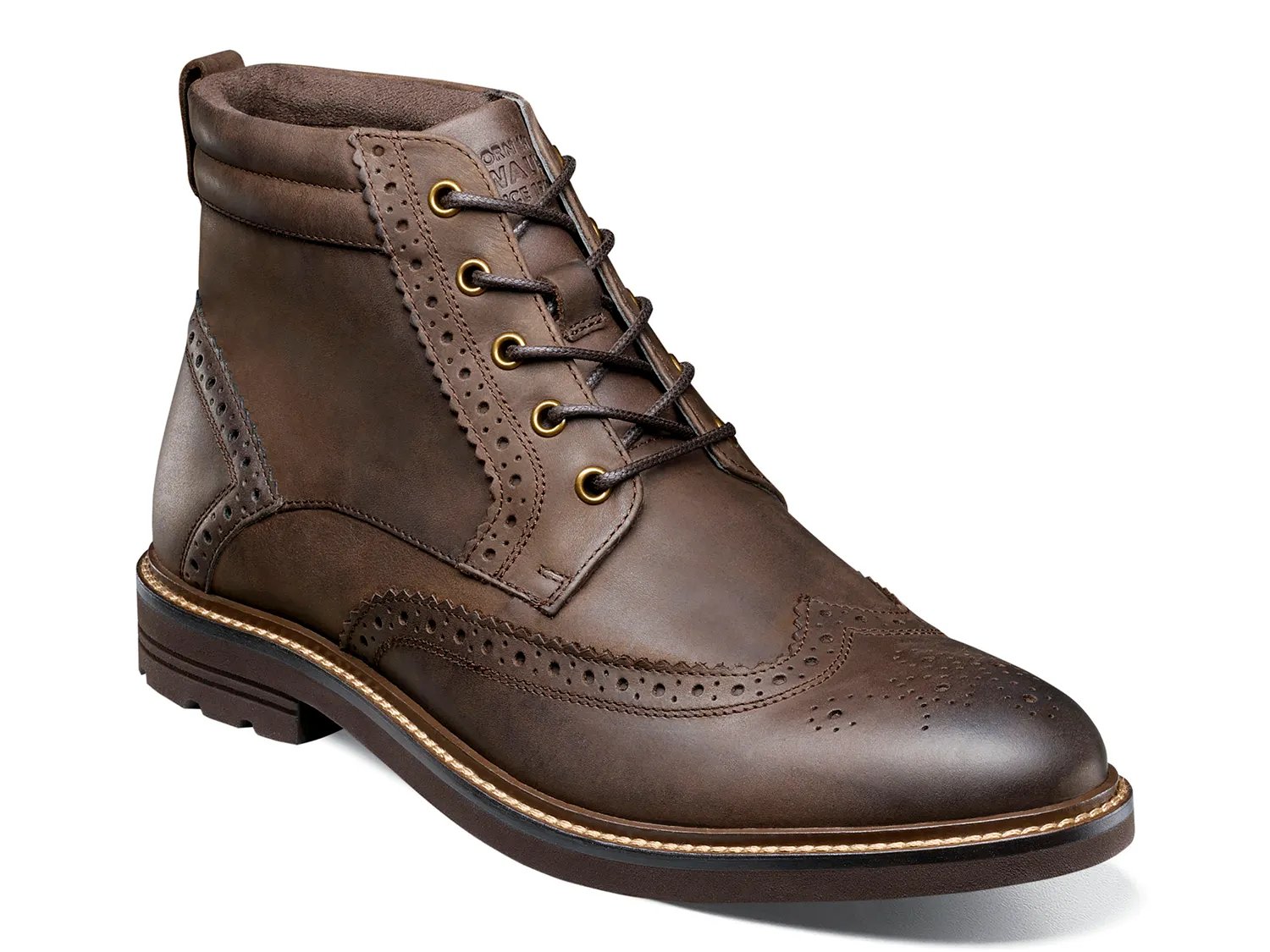 Nunn Bush Wide Width Odell II Wingtip Boot | Men's | Dark Brown | Size 10.5 | Boots | Wingtip