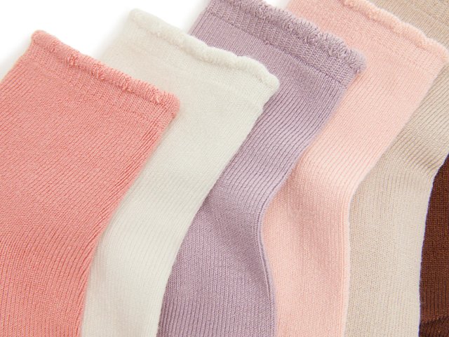 Capelli New York Scalloped Kids' Crew Socks - 6 Pack