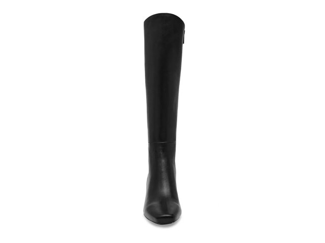 Anne Klein Women s Perfection Leather Snip Toe Knee High Boots Black Leather