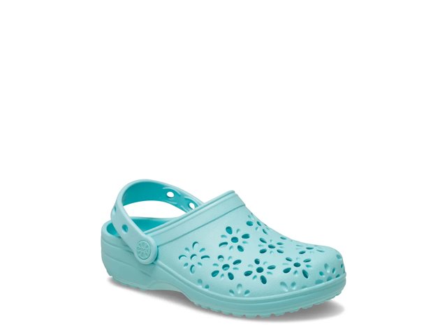 Crocs Classic Floral Cutout Clog - Kids' - Free Shipping | DSW