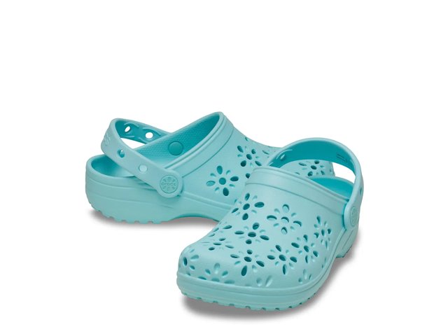 Crocs Classic Floral Cutout Clog - Kids' - Free Shipping | DSW