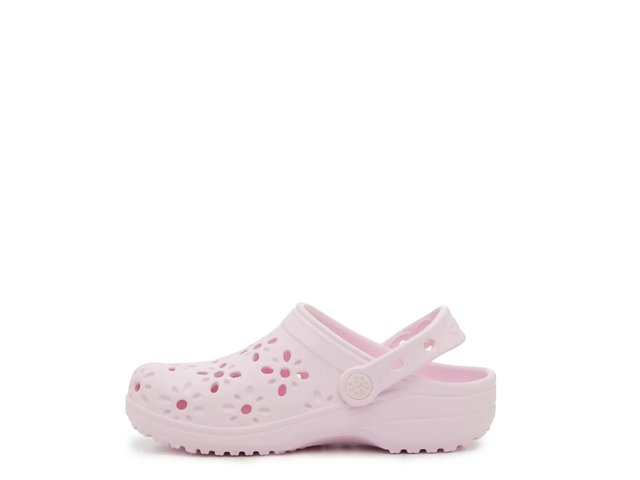 Crocs Classic Floral Cutout Clog - Kids' - Free Shipping | DSW
