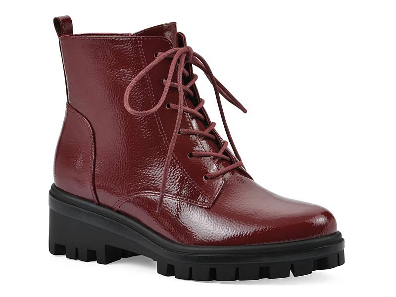 Shop Women s Red Combat Lace Up Boots DSW