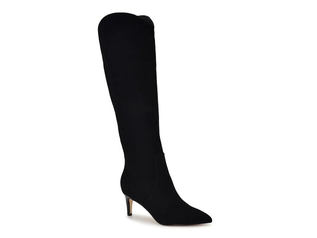 Nine west black high heel boots hotsell