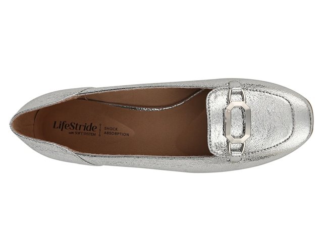 (取寄) ライフストライド レディース セリーヌ スキマーズ LifeStride women LifeStride Celine Skimmers Silver Faux Leather LifeStride Celine Flat - Free Shipping | DSW