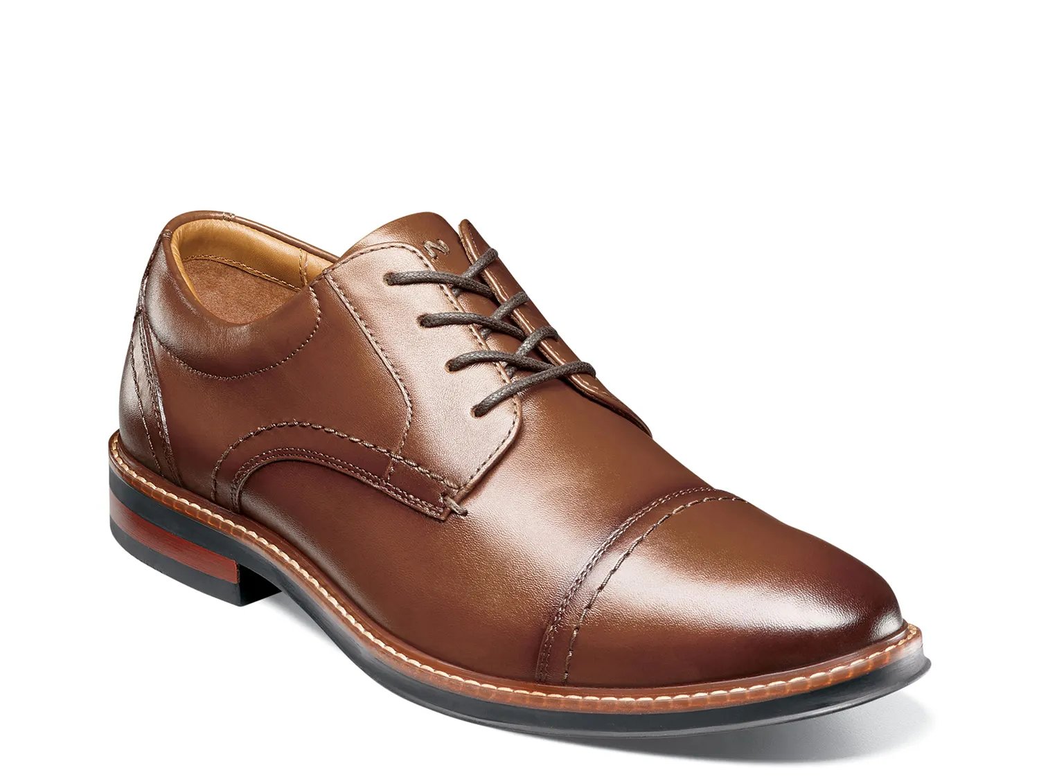 Nunn Bush Wide Width Calderone Cap Toe Oxford | Men's | Cognac | Size 8.5 | Oxfords | Cap Toe