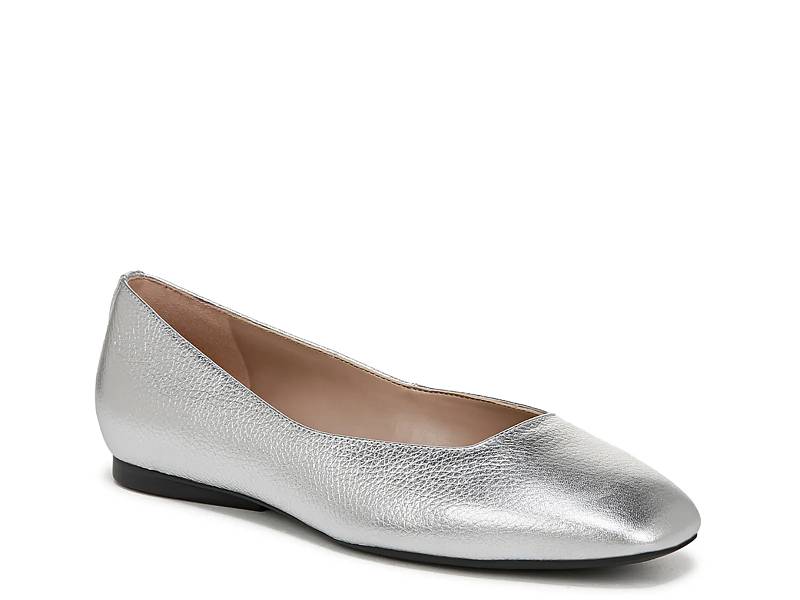 Shop Women s Silver Wide Flats DSW