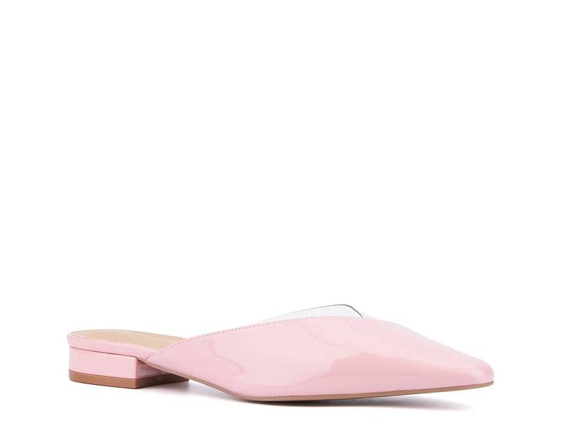 Pink mules flat shop