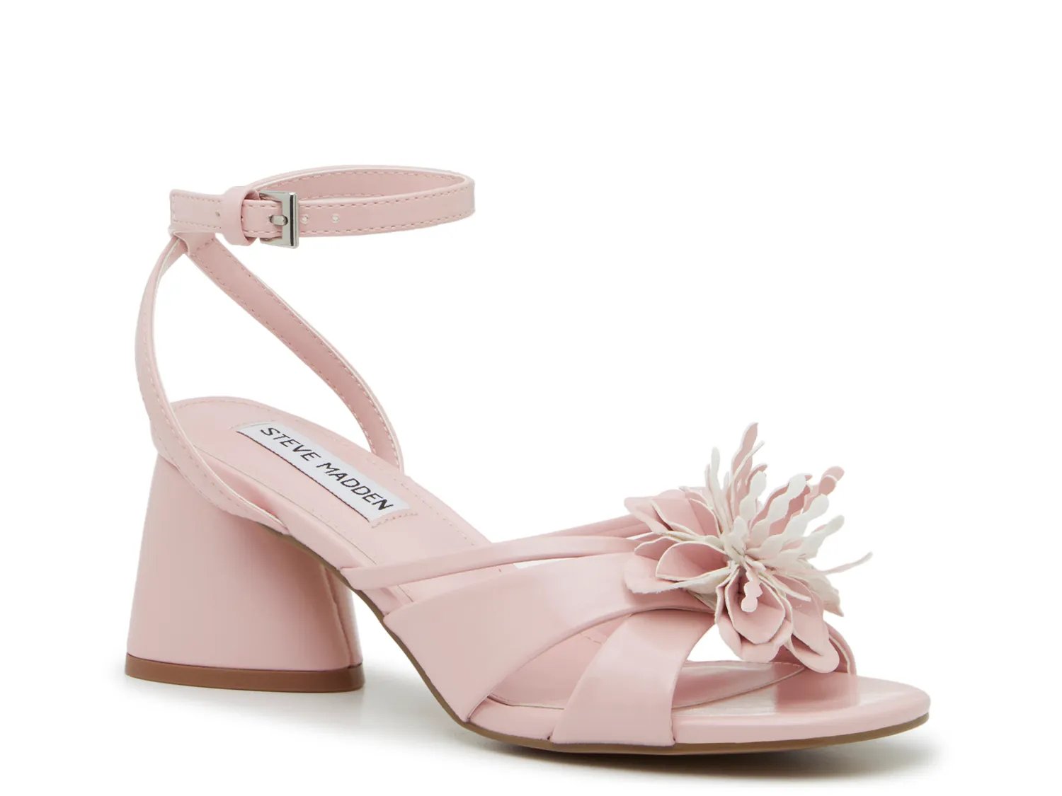 【フラワーモチーフ♪】Steve Madden Rosaleaローヒールサンダル Steve Madden Women's Rosalea Floral Detailed Slingback