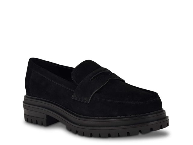Calvin Klein Women s Grant Lug Sole Penny Loafer Black Loafers 5.5