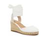 Goldie Wedge Sandal White Floral Embroidery view
