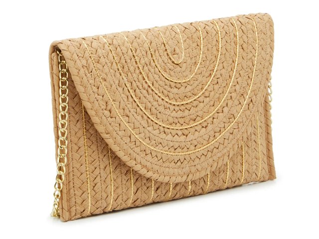 【送料&関税込】ChloAC Sand Suede Kattie Clutch Kelly & Katie Lurex Straw Clutch - Free Shipping | DSW