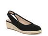 Kayden Espadrille Wedge Pump Black Floral Lace Fabric view