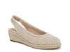 Kayden Espadrille Wedge Pump Tan Floral Lace Fabric view