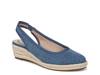 Kayden Espadrille Wedge Pump Blue Denim Fabric view