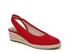Kayden Espadrille Wedge Pump Red Fabric view
