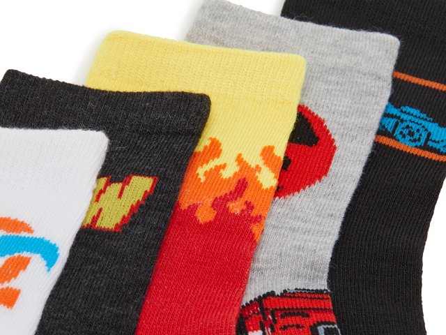 High Point Design Hot Wheels Kids' Crew Socks - 5 Pack - Free Shipping | DSW