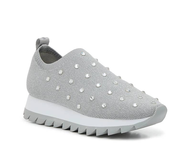 たか様H107_A1シルバー Skechers BOBS Sparrow 2.0 Allegiance Crew Slip-On Sneaker