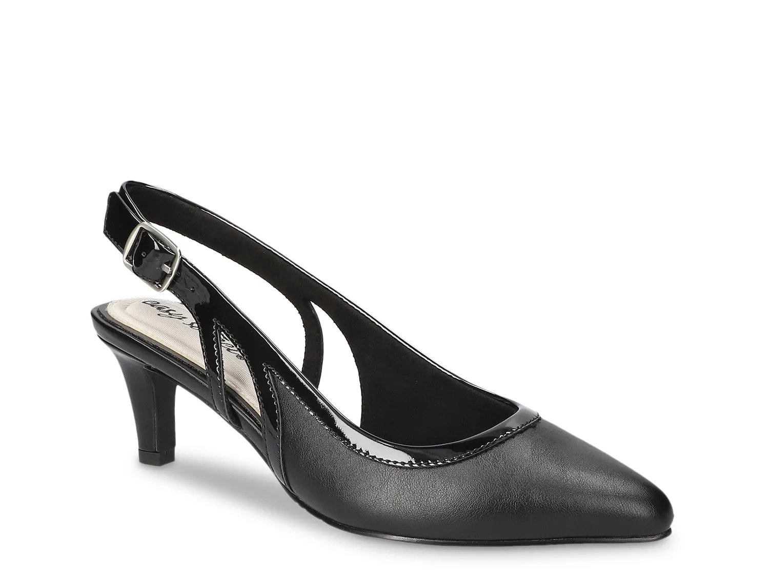 Easy Street Extra Wide Width Glisten Pump | Women's | Black | Size 9.5 | Pumps | Slingback