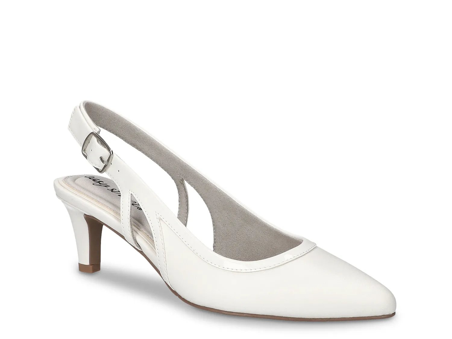 Easy Street Wide Width Glisten Pump | Women's | White | Size 7.5 | Pumps | Slingback