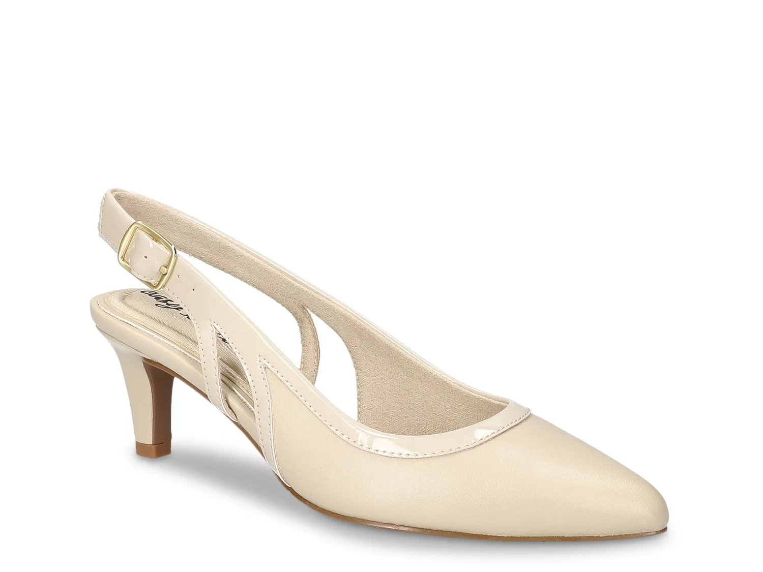 Easy Street Wide Width Glisten Pump | Women's | Bone | Size 12 | Pumps | Slingback