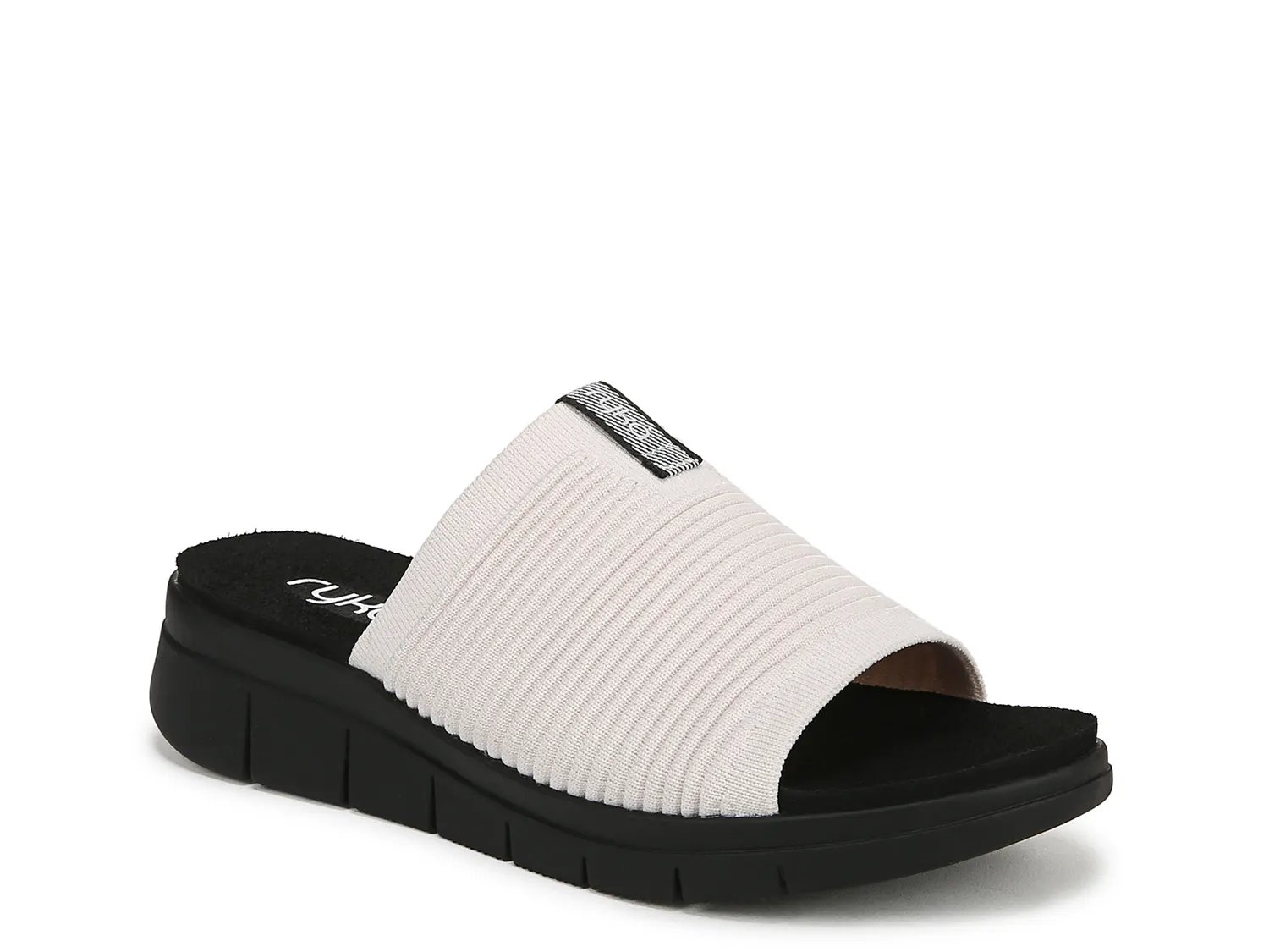 Ryka Wide Width Epic Wedge Sandal | Women's | White/Black | Size 6 | Sandals | Athletic
