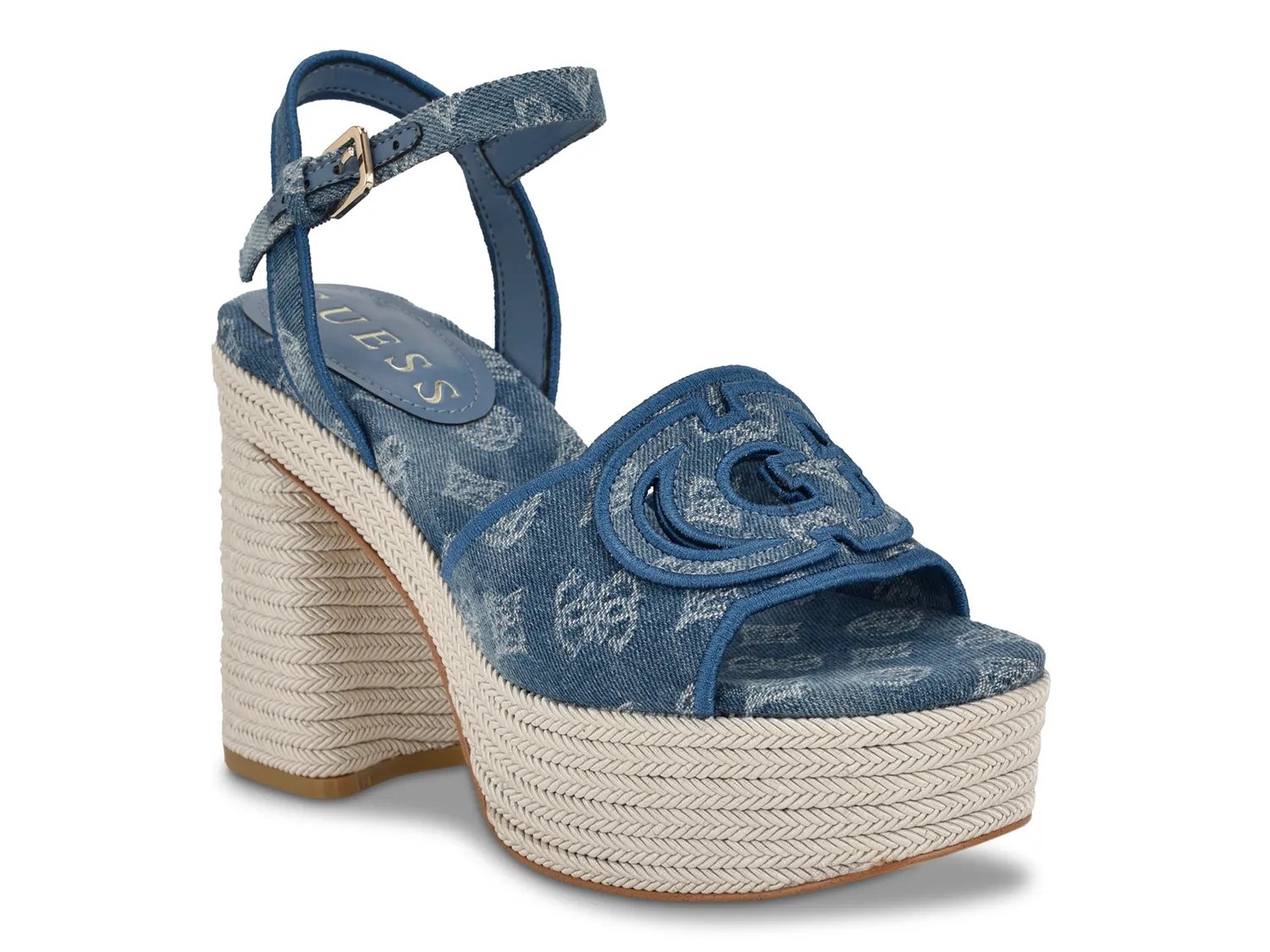 Guess Formaly Platform Sandal | Women's | Blue | Size 6 | Sandals | Ankle Strap
