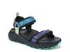 Walk Max Wanderer Sandal - Women's Navy Leather & Fabric view