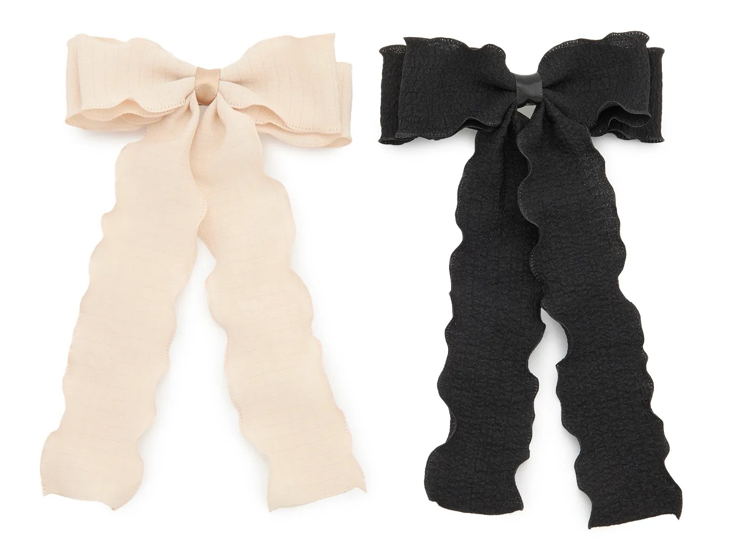 Kelly & Katie Ivory & Black Medium Bow Hair Clip - 2 Pack
