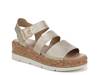 Once Twice Wedge Sandal Gold Metallic Synthetic view